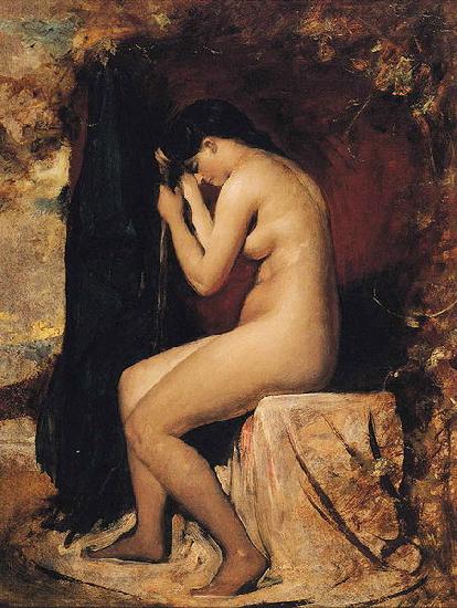 William Etty Seated Female Nude